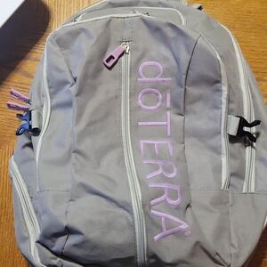 doTERRA Gray Backpack with Pink Accents